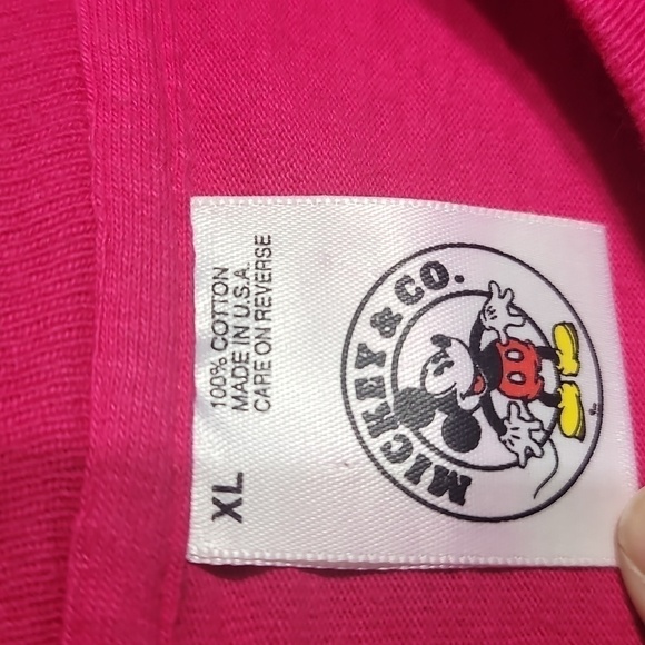 VINTAGE 90's Disney Mickey Mouse Hot Pink T-Shirt - Picture 4 of 10